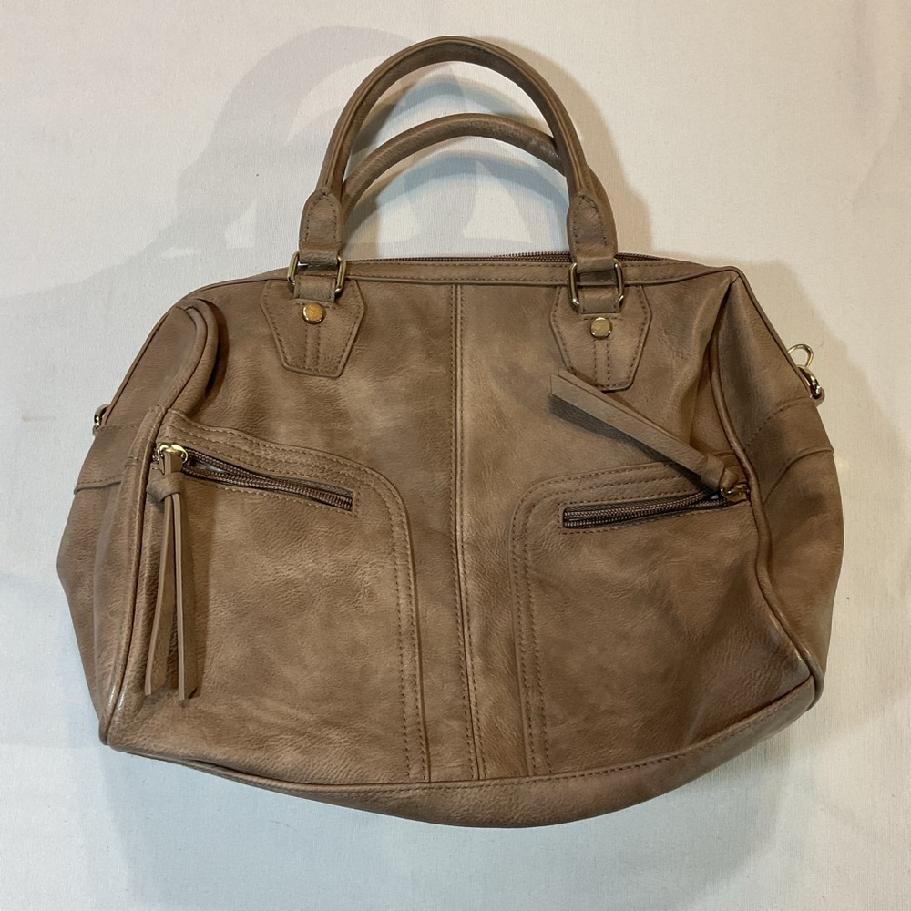 Maurices Tan Faux Leather Purse with Shoulder Strap Structured Satchel